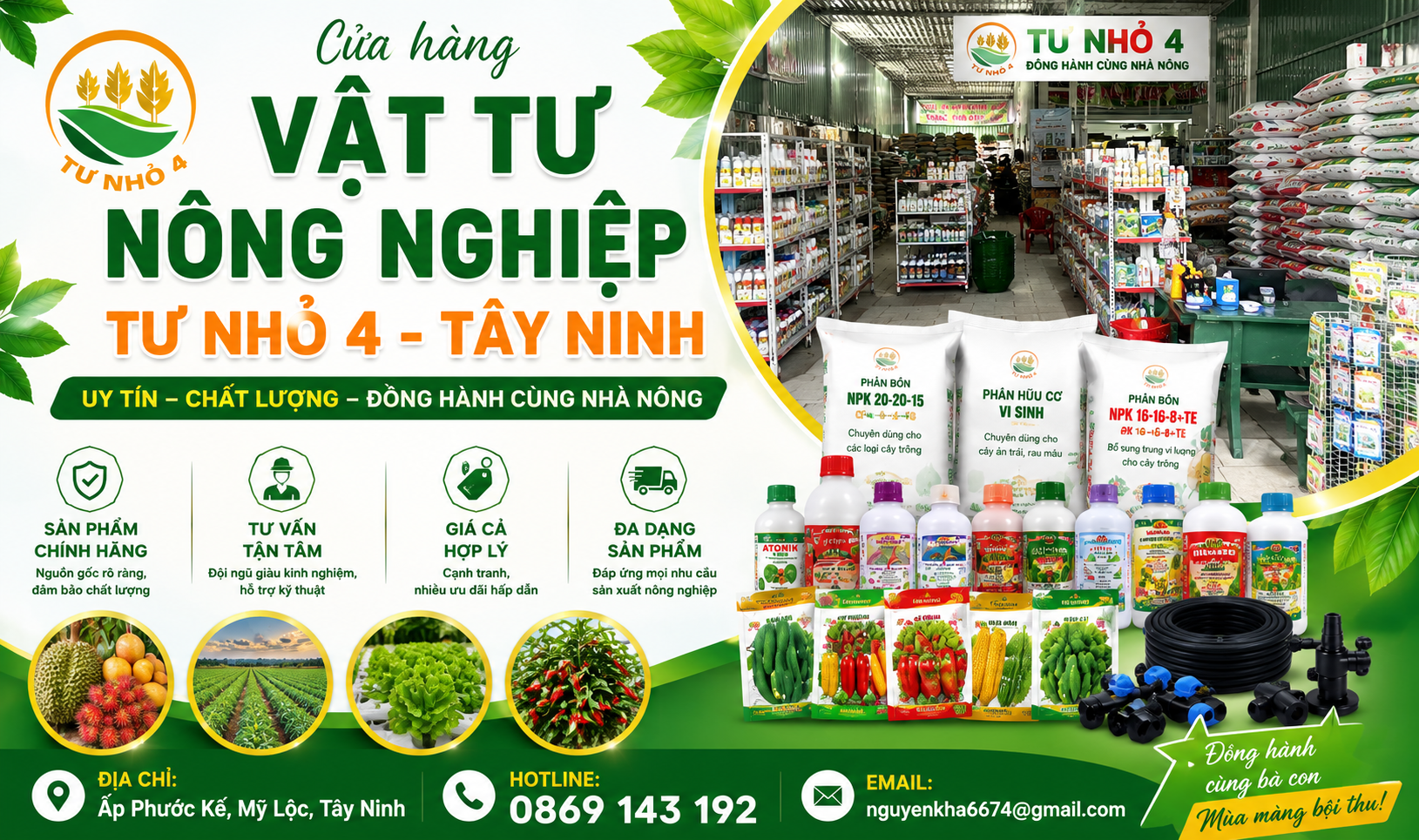 phân bón và thuốc trừ sâu giá rẻ Tây Ninh