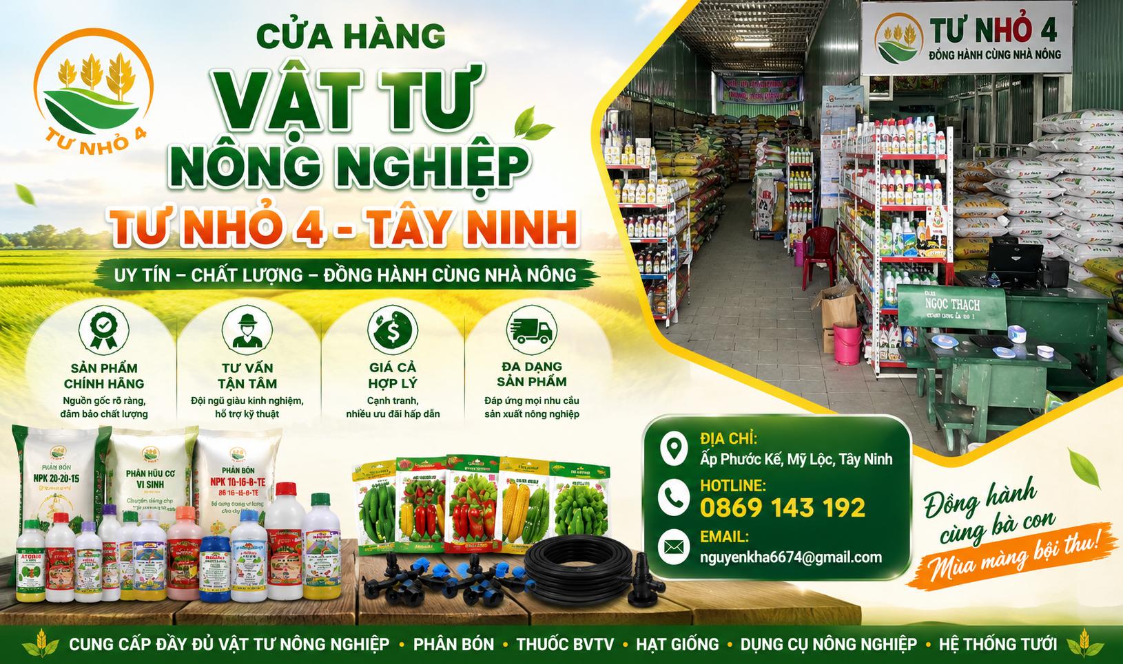 phân bón và thuốc trừ sâu giá rẻ Tây Ninh